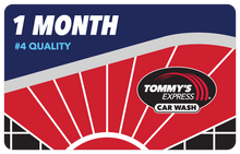 1-month QUALITY gift card for Tommy's Express Car Wash